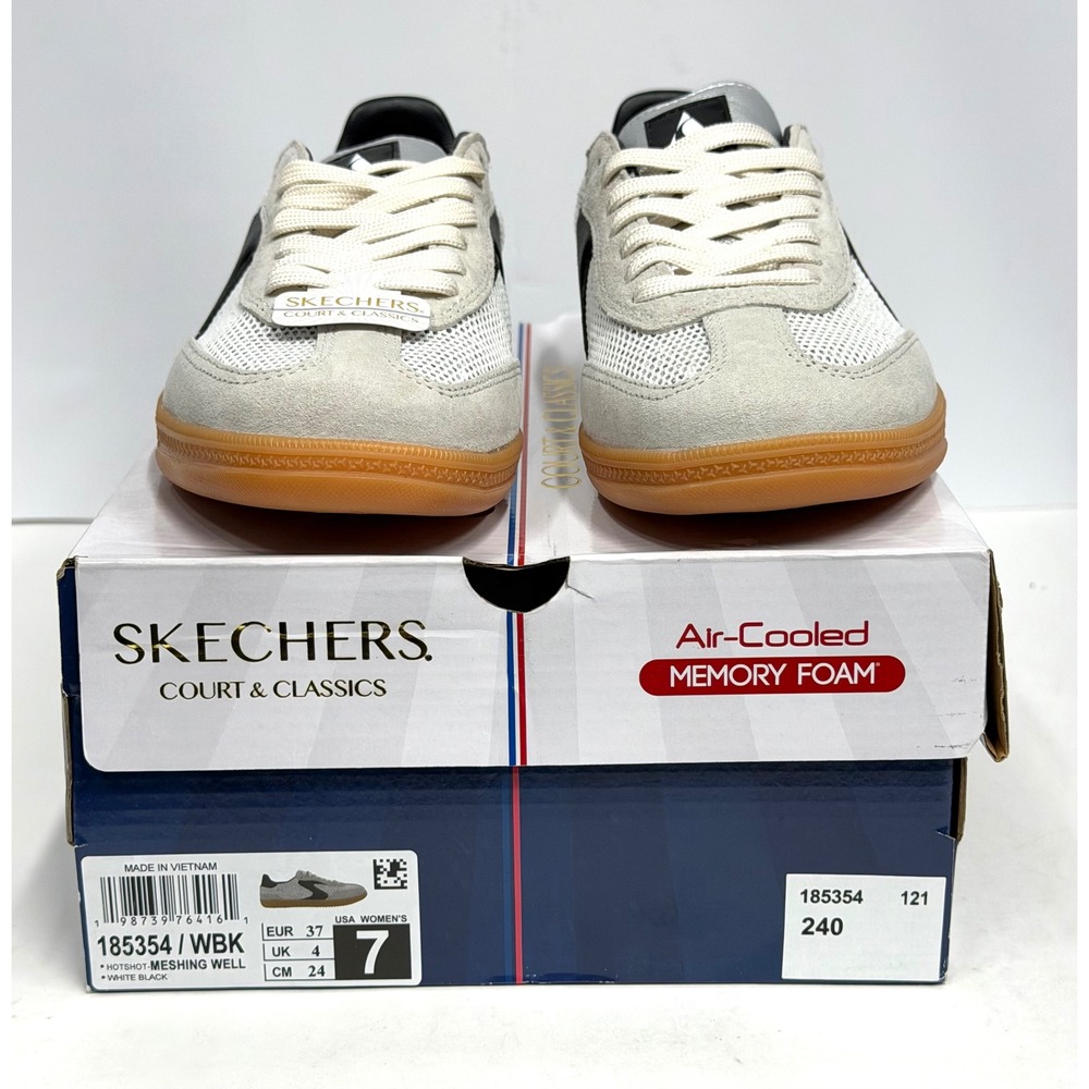 Skechers Women's Hotshot - Meshing Well Casual Sneakers White/Black Size 7 NWT